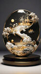 金色  水 山  电商  简约   金沙  高级   产品展示台   模糊