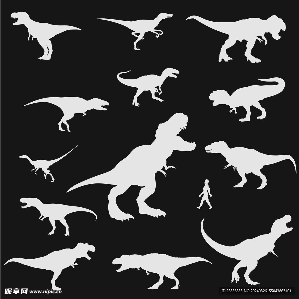 恐龙动物剪影