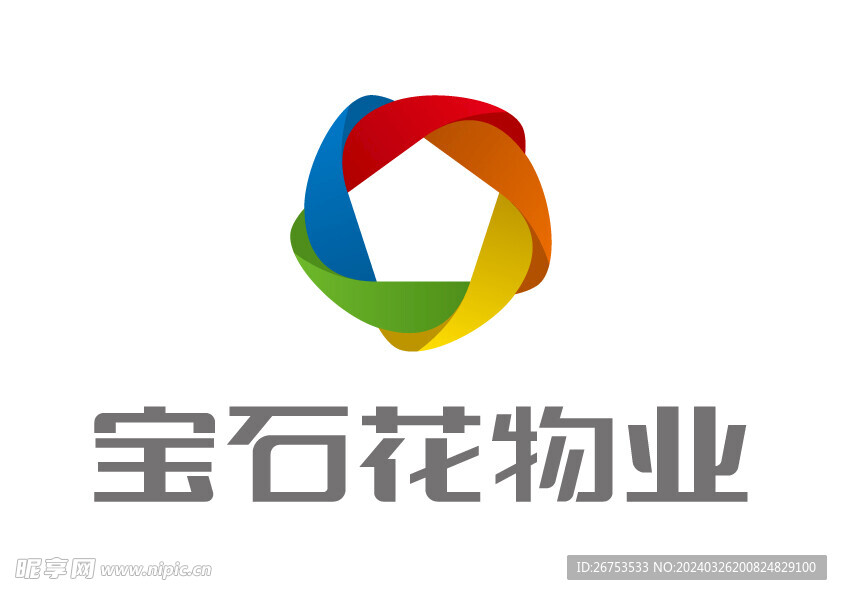 宝石花物业 LOGO 标志