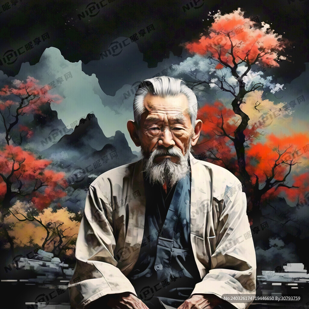 风景抽象老人图片