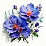紫色的蓝花楹，晶莹剔透，梦幻，白底图