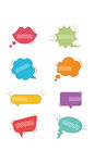 彩色气泡标签可爱对话框标题框