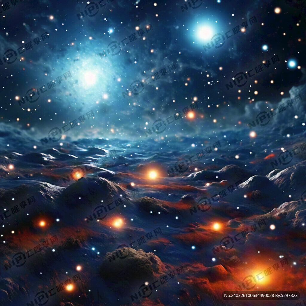 蓝色宇宙绚烂星空