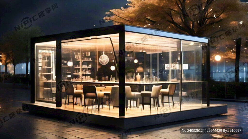 玻璃咖啡屋 外观设计 极简