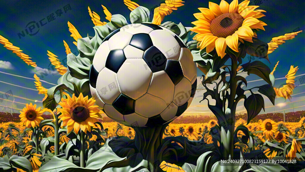 足球 向日葵 运动 创意