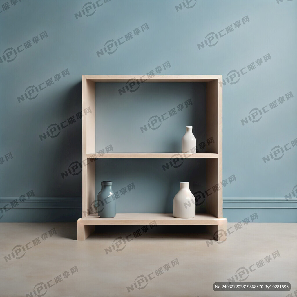 空的产品展示架子 颜色浅蓝色