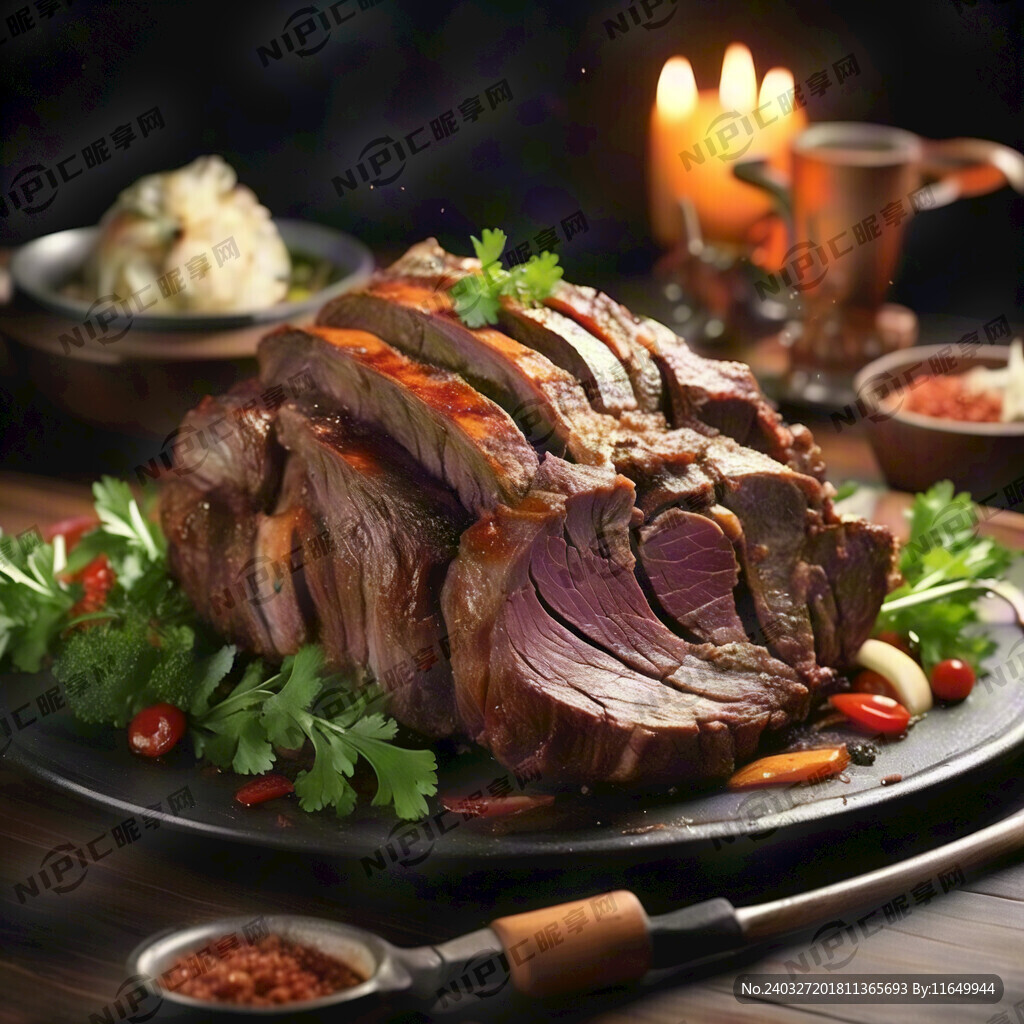 带皮烤羊肉   扩图