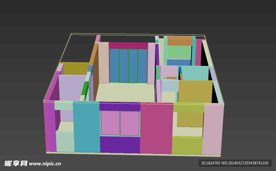 3D室内墙体建模