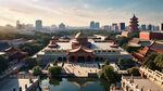 北京市的国家大剧院和白塔寺和天宁寺塔和中信大厦所有建筑放在一张图里