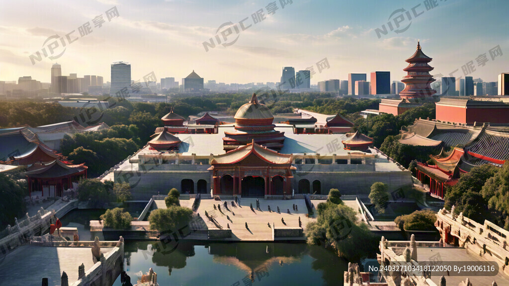 北京市的国家大剧院和白塔寺和天