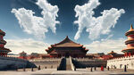 北京国家大剧院和白塔寺还有中信大厦站成一排