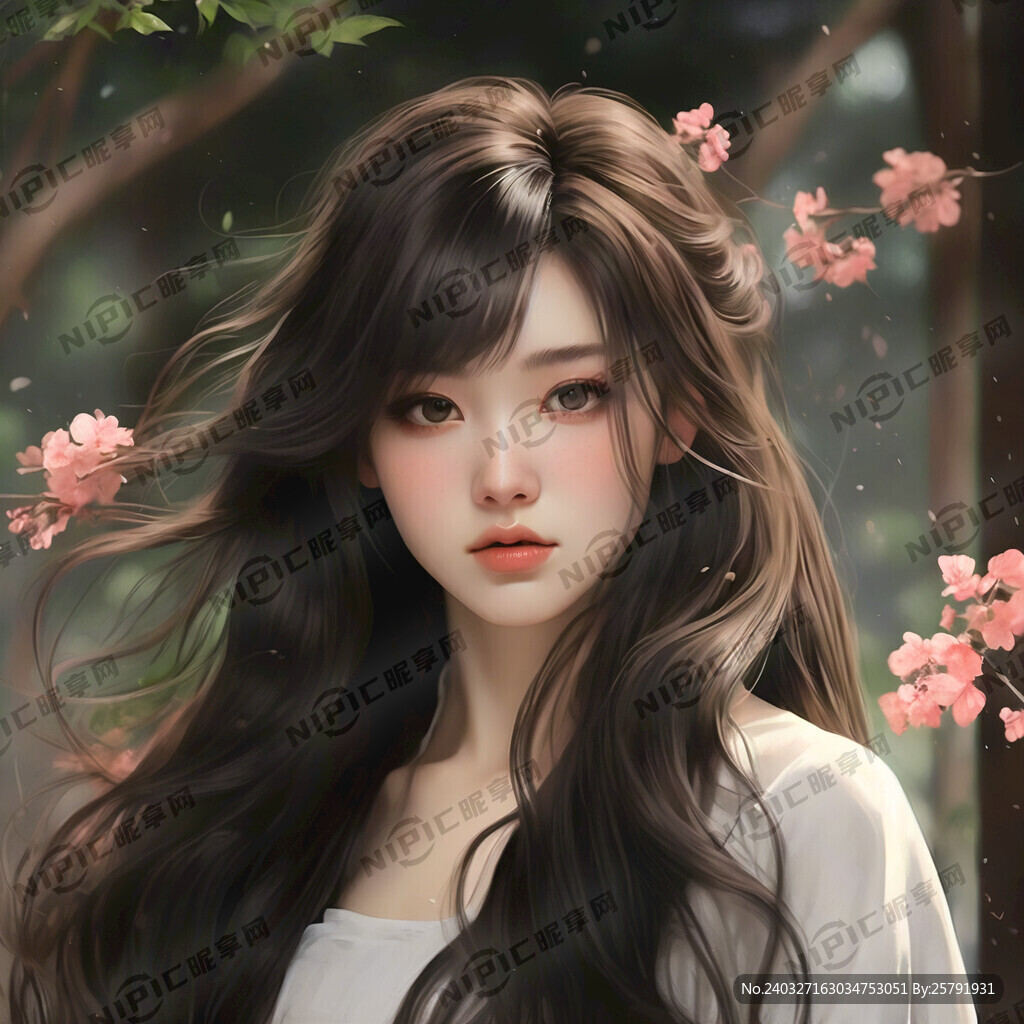 深棕色秀发人像