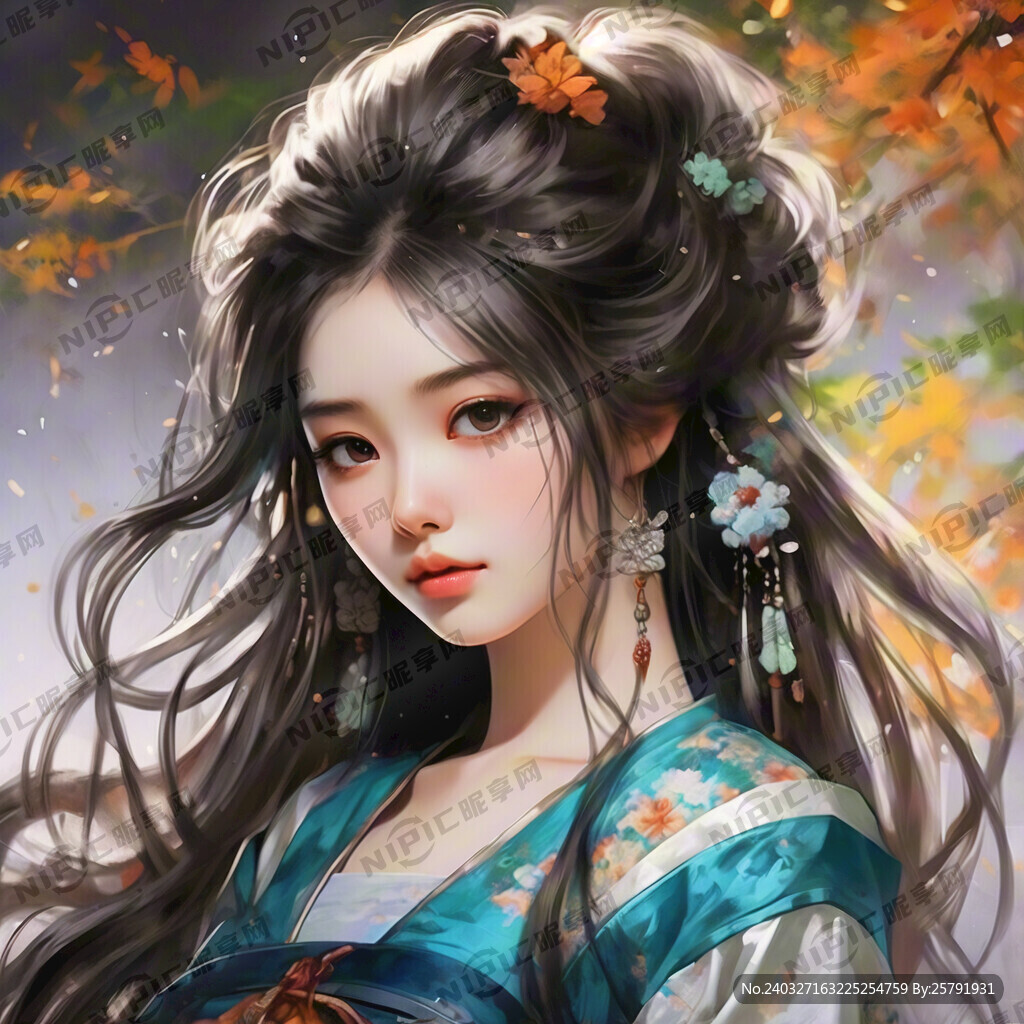 金黄色秀发人像