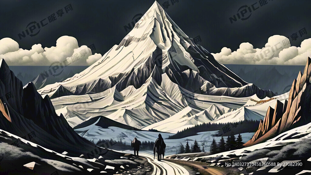 山  线条