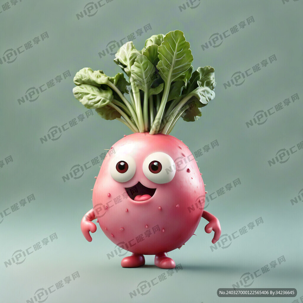 萝卜卡通造型 浅绿色 可爱