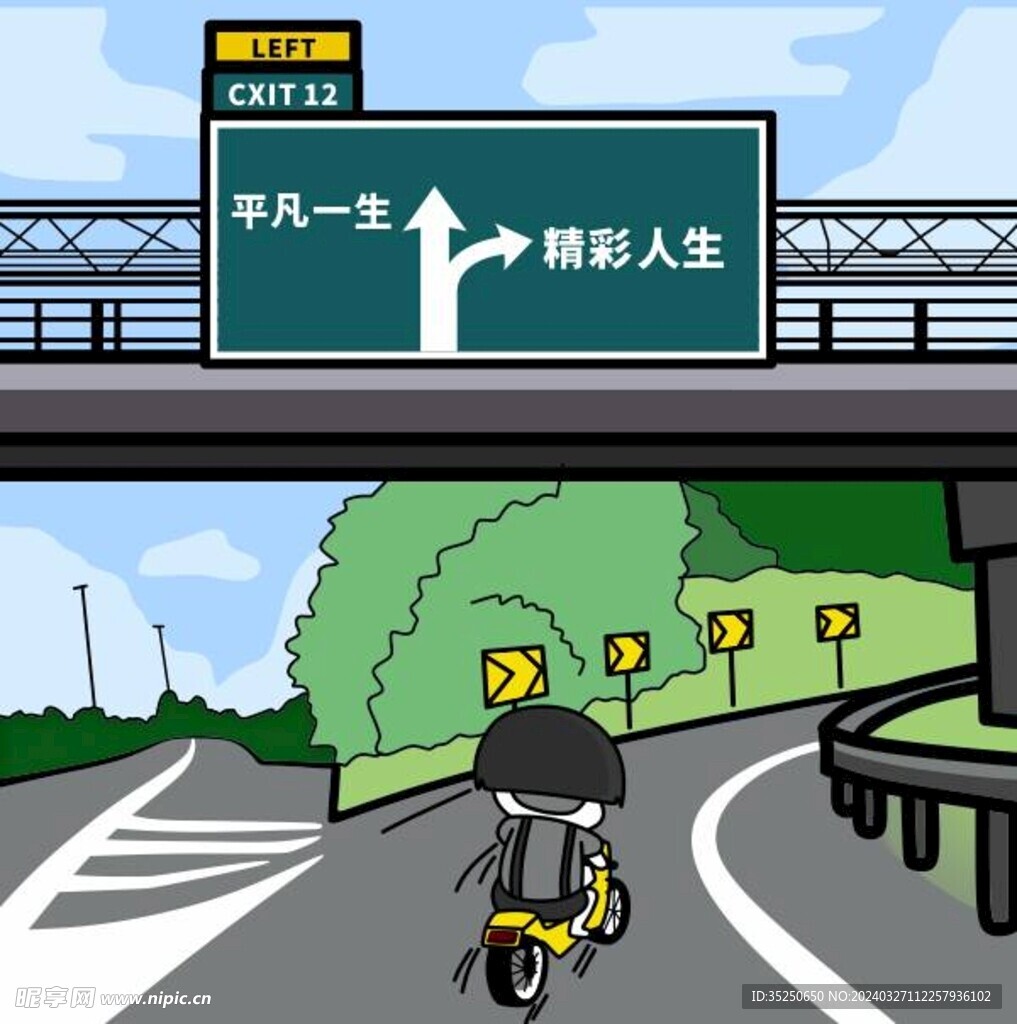 高速分岔路选择表情包转曲