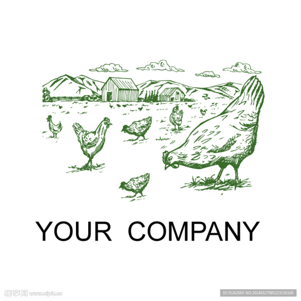 鸡养殖logo设计
