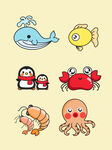 可爱卡通海洋动物素材
