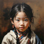 以藏族小朋友为主题，画一幅爱护眼睛的画