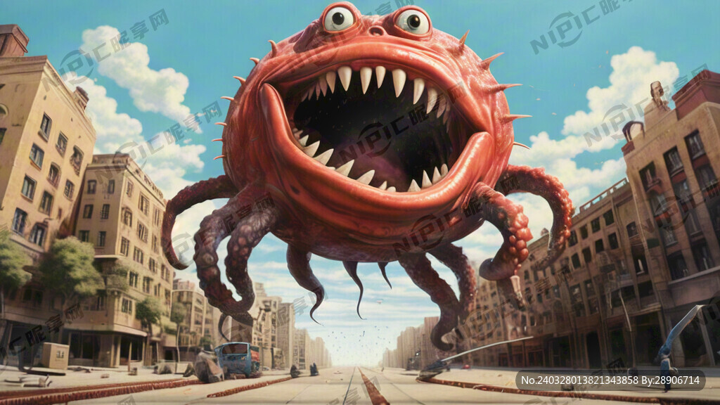 八爪鱼抓住了一个大楼