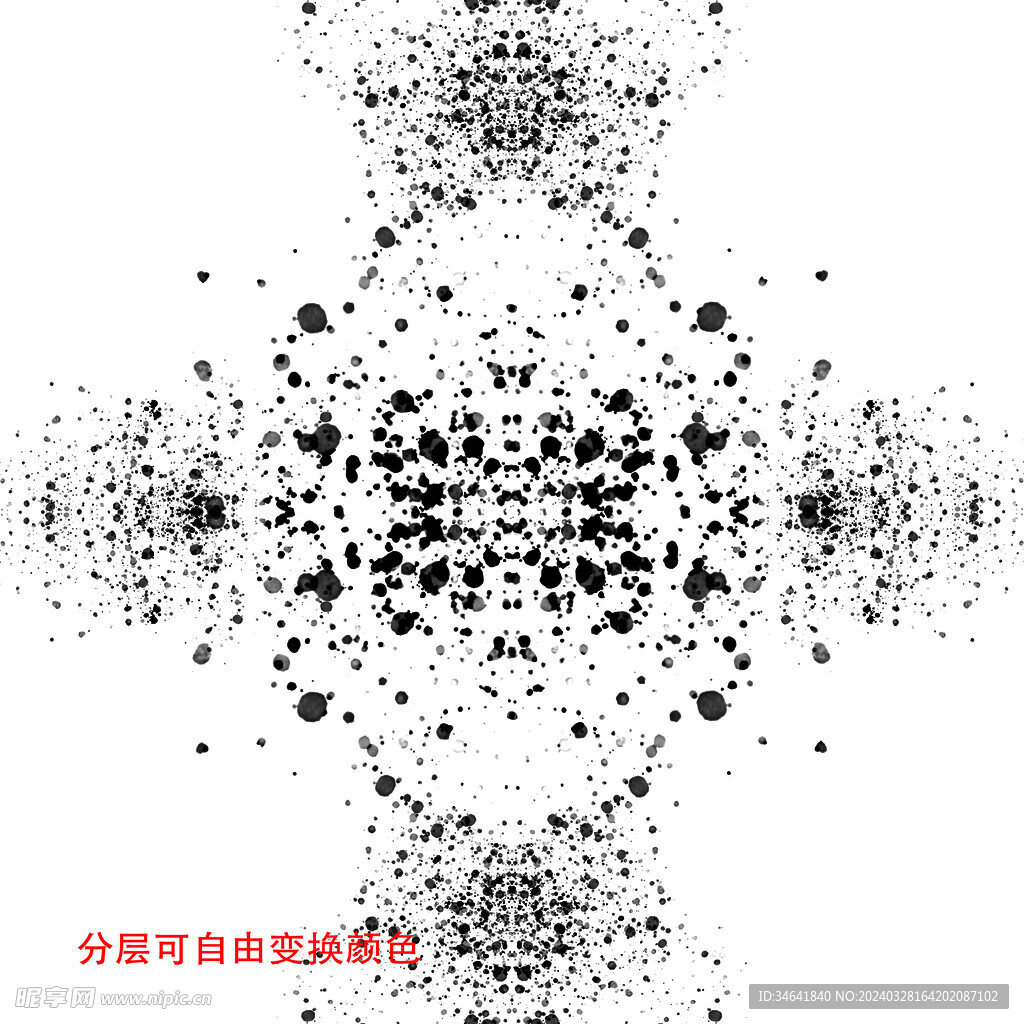 中国风水墨喷溅花纹