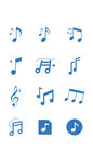 蓝色扁平简约矢量音乐音符图标