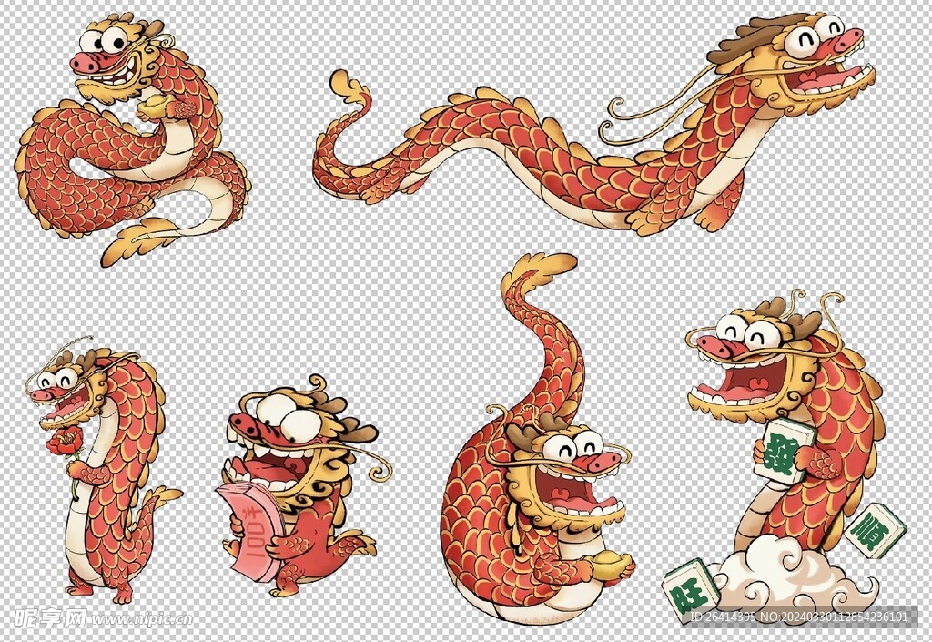 龙免扣素材