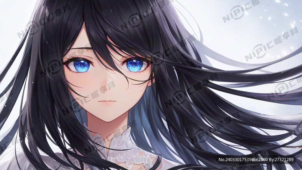 长发 女人 黑色背景 帅气