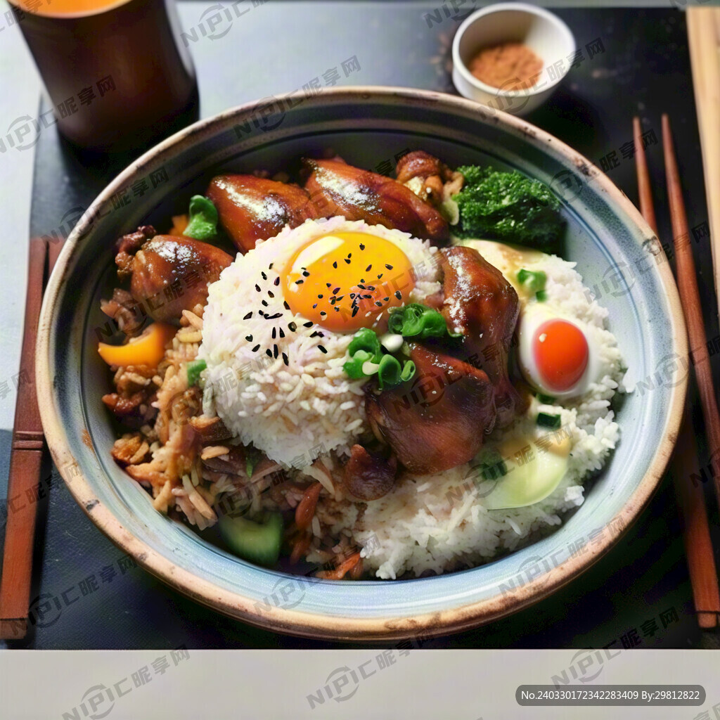 鸡腿拌饭