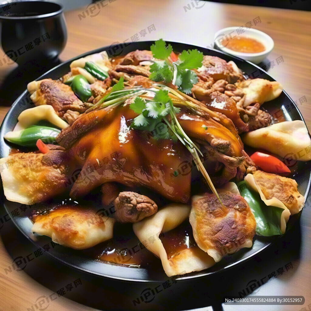 特色炒鸡 四周锅贴饼