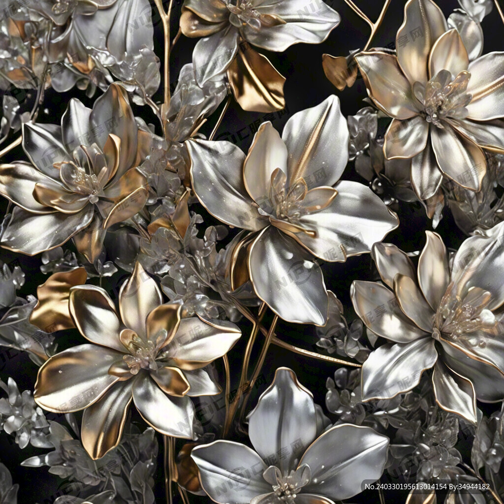 银色 洒金 植物 背景图