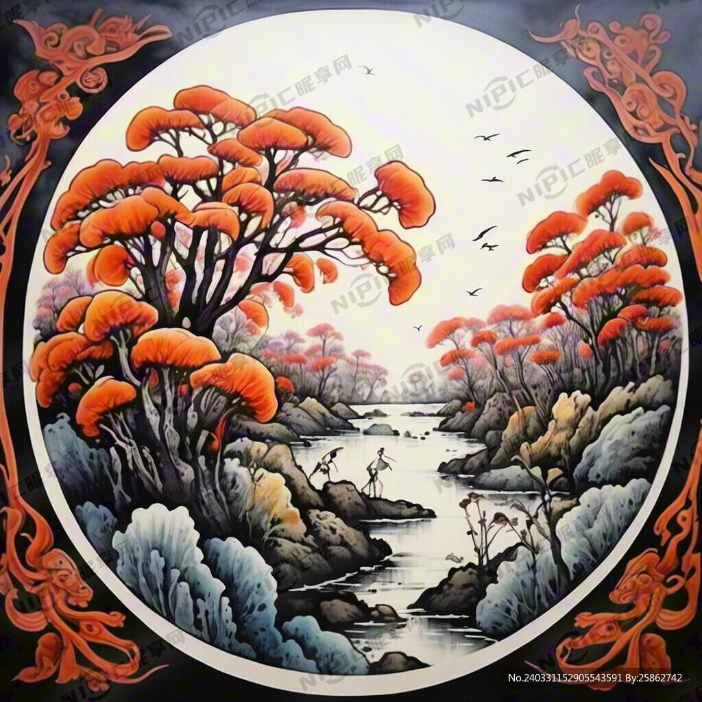 红薯叶线条画