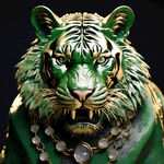 一只绿色的老虎 金首饰