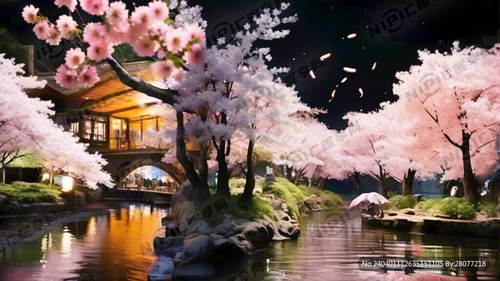 樱花园 美食  小溪