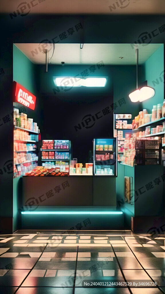 便利店竖版灯箱画面 简洁清晰