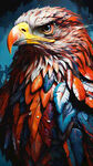勇敢与坚韧的象征，鹰，彩色丰富 眼神坚硬