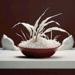 抽像水稻  深红色 白色  简约 米