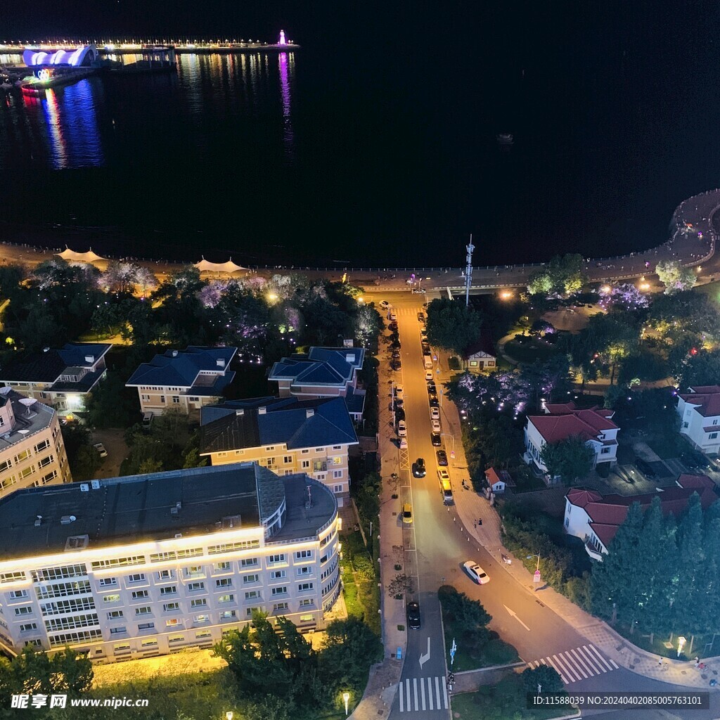 海边城市夜景