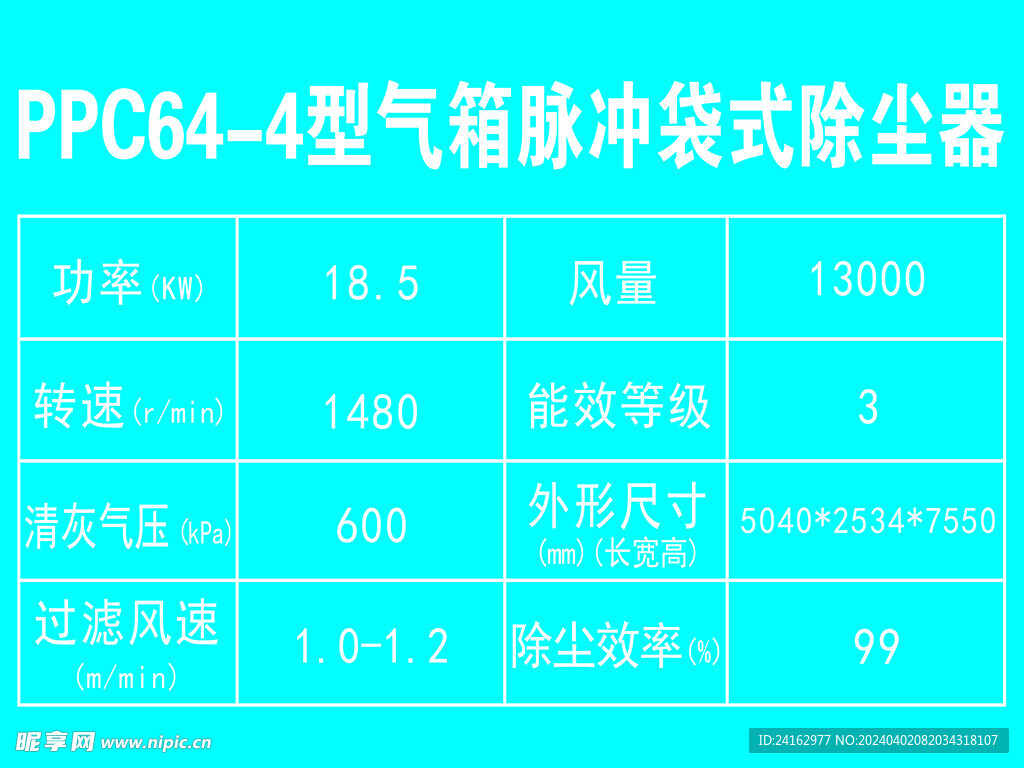 脉冲袋式除尘器机器标牌