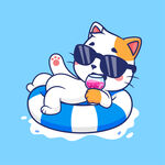 矢量卡通小猫