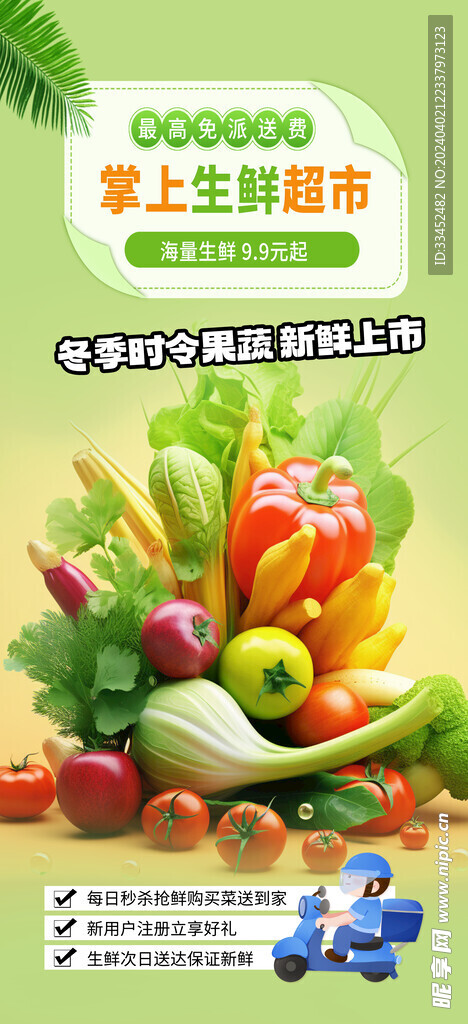 生鲜超市果蔬灯箱海报展架
