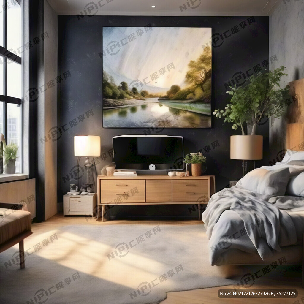 直播背景清雅卧室墙不要显示有床