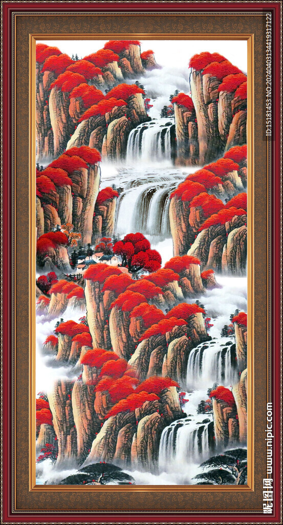 山水瀑布