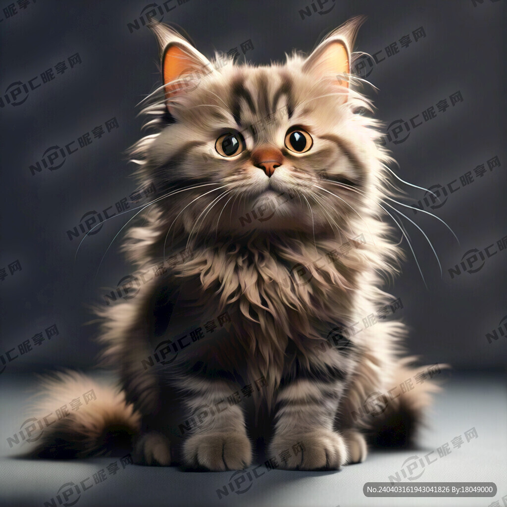 猫 可爱 胖 圆脸 二维 机灵