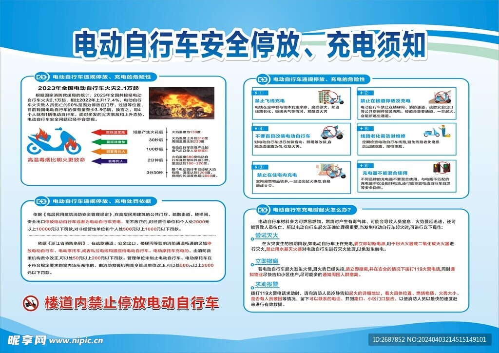 电动自行车安全停放充电须知