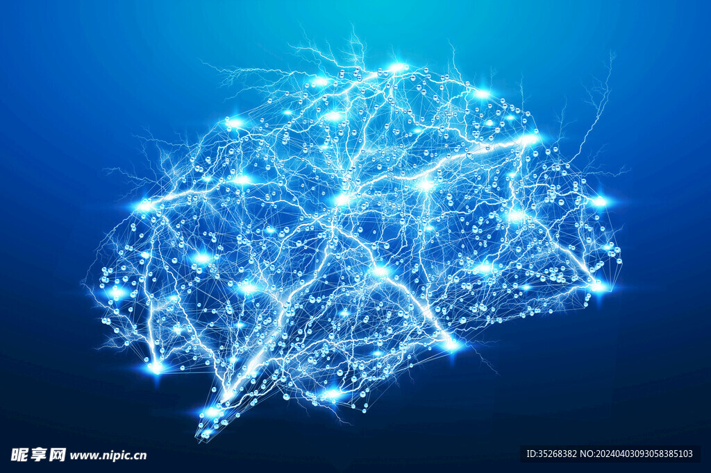 蓝色大脑AI智能科技背景