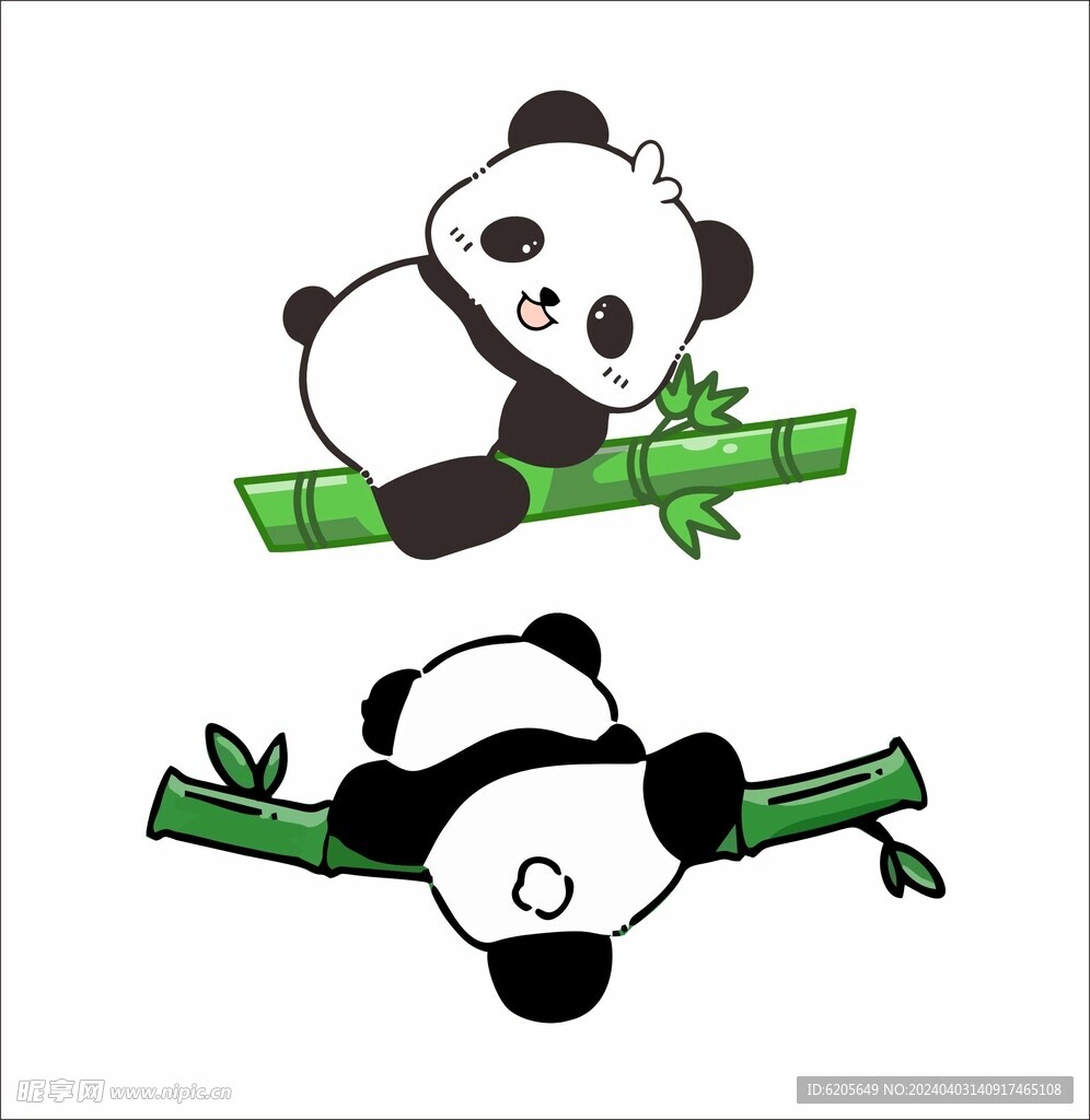 熊猫矢量简笔画
