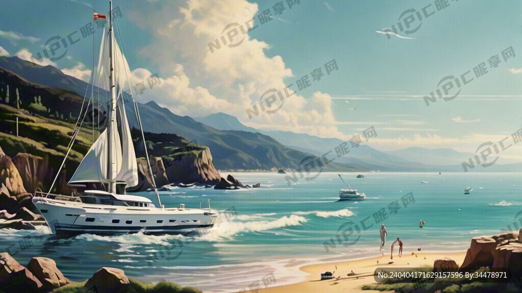 有海洋有游艇并且与高尔夫结合