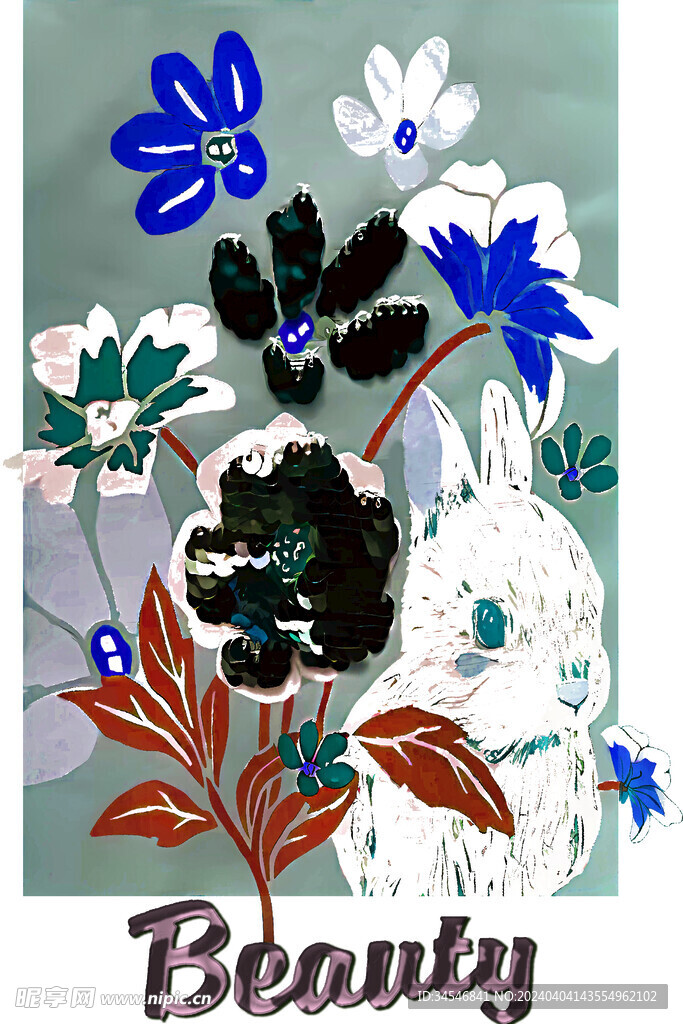 兔子水彩画