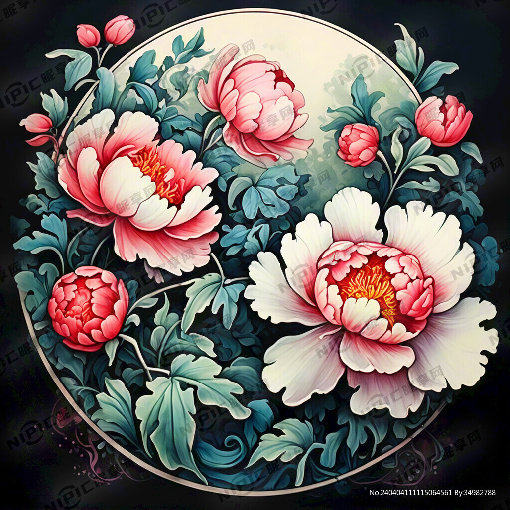 牡丹花 国画